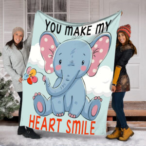 Elephant You Make My Heart Smile Fleece&hellip;