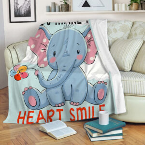 Elephant You Make My Heart Smile Fleece&hellip;