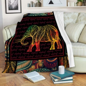 Elephants Depictions Of Trees Fleece Throw Blanket&hellip;