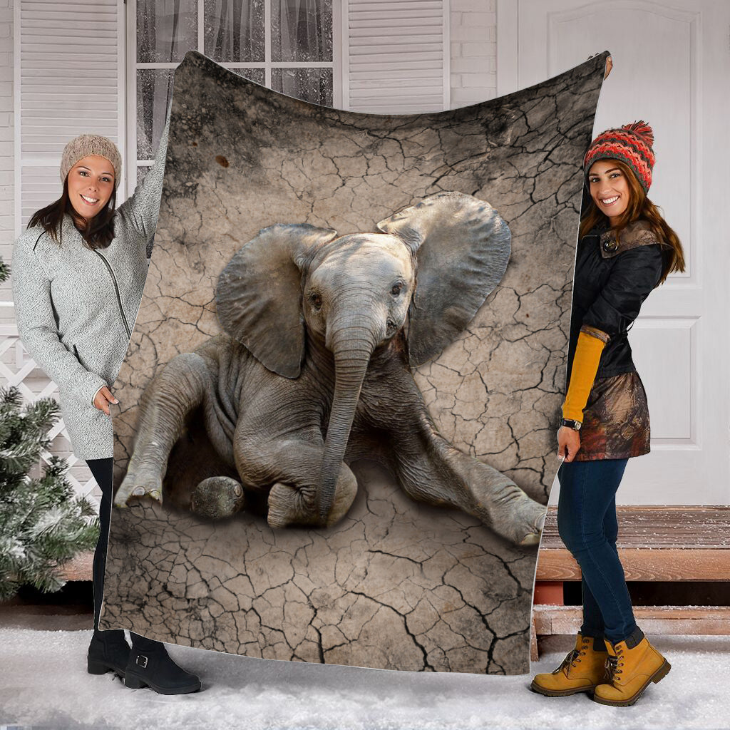 Elephants Dry Soil Cracking 3d Fleece Throw Blanket – Soft And Cozy Blanket – Best Weighted Blanket For Adults