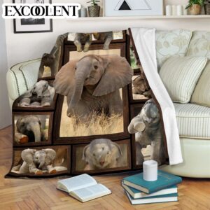 Elephants Picture Frames Fleece Throw Blanket –&hellip;