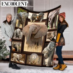 Elephants Picture Frames Fleece Throw Blanket –&hellip;