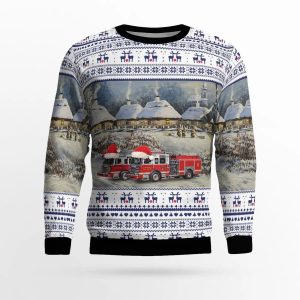 Elizabeth, NJ, Elizabeth Fire Department AOP Ugly Sweater – Gifts For Firefighters In Elizabeth, NJ