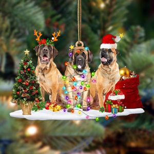 English Mastiff-Christmas Dog Friends Hanging Christmas Plastic&hellip;