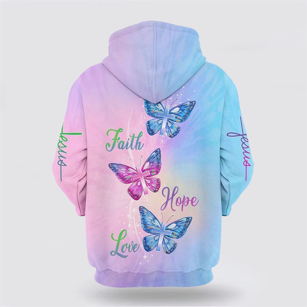 Faith Hope Love All Over Print 3D Hoodie – Gifts For Christians