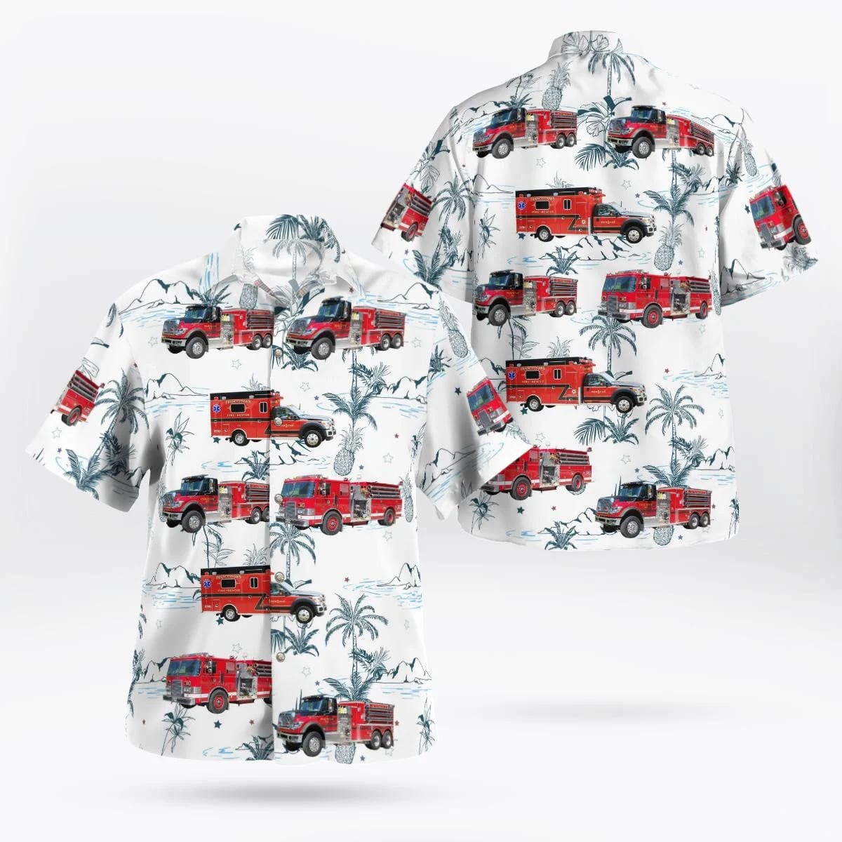 Francestown, New Hampshire, Francestown NH Fire and Rescue Hawaiian Shirt – Gifts For Firefighters In Francestown, NH