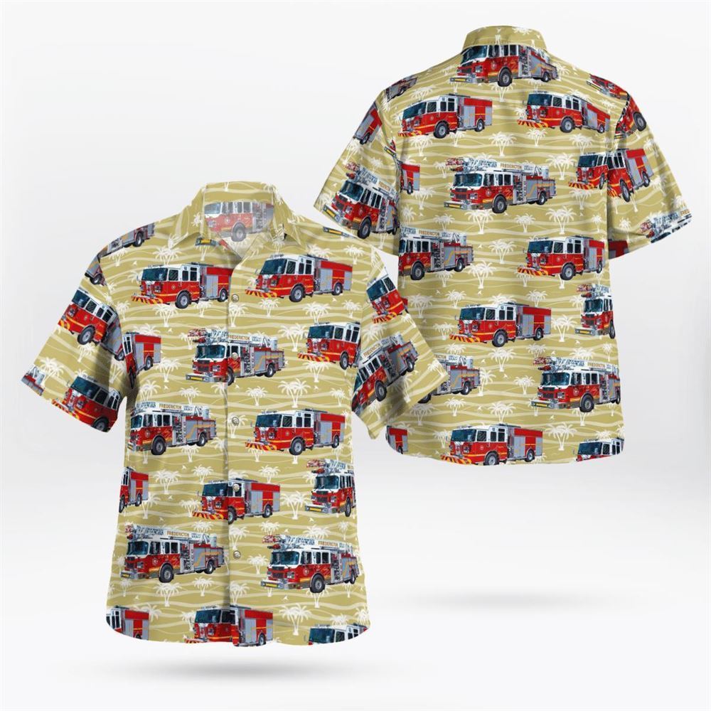 Fredericton Fire Department, New Brunswick, Canada Fleet Hawaiian Shirt – Gifts For Firefighters In Fredericton, NB