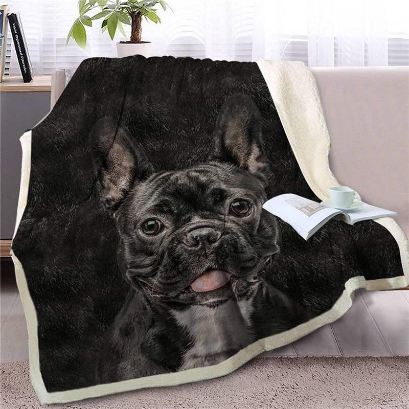 French Bulldog Face  Fleece Throw Blanket – Pendleton Sherpa Fleece Blanket – Gifts For Dog Lover