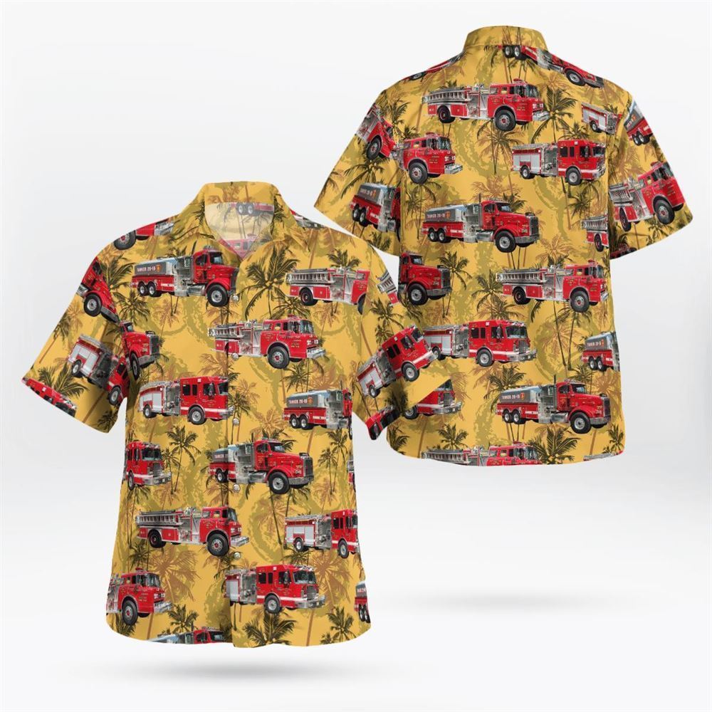 Galloway, New Jersey, Galloway Township Fire Department Oceanville Volunteer Fire Company No.1 Hawaiian Shirt – Gifts For Firefighters In Galloway, NJ