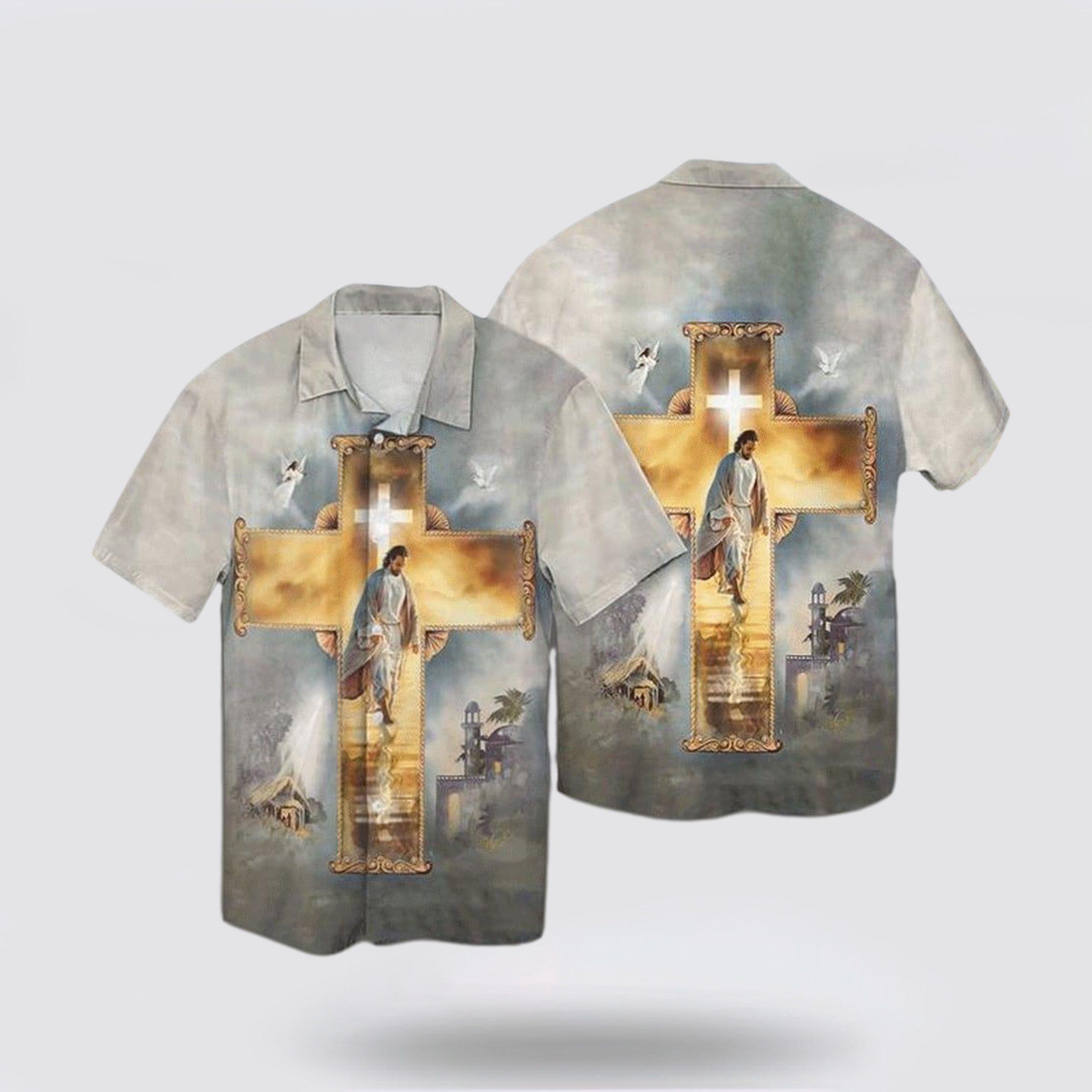 Gate Way To Heaven Jesus And Cross Hawaiian Shirt – Gifts For People Who Love Jesus
