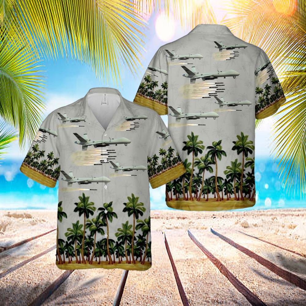 General Atomics 2 Mq-9 Reaper Hawaiian Shirt – Hawaiian Outfit For Men – Gift For Young Adult