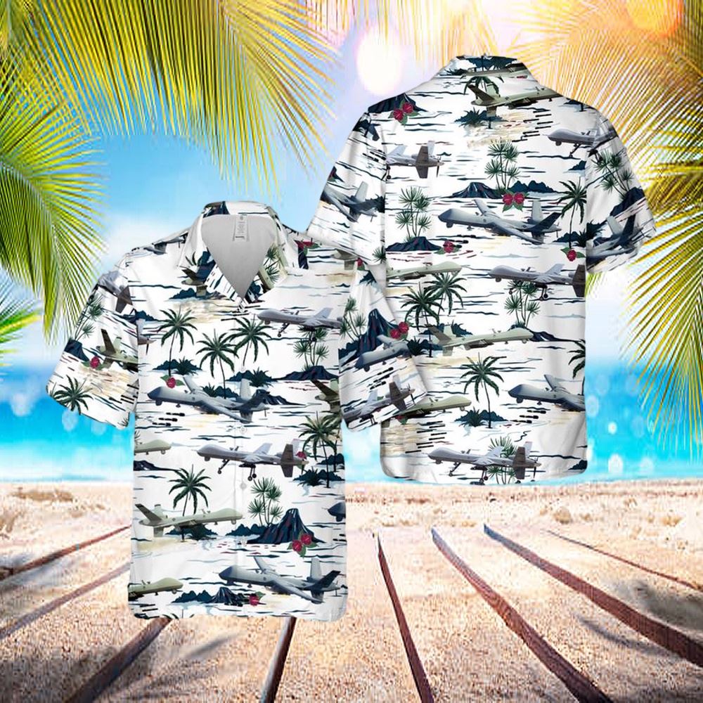 General Atomics Mq-9 Reaper Hawaiian Shirt – Hawaiian Outfit For Men – Gift For Young Adult