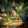 German Shepherd-Sit On The Book Two Sides Christmas Plastic Hanging Ornament