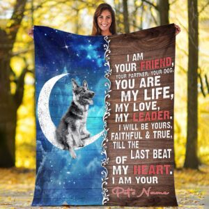 German Shepherd Is Your Friend Fleece Throw&hellip;