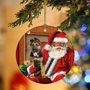 German Shepherd With Santa Christmas Christmas Plastic&hellip;