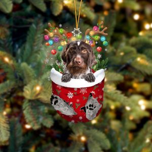 German Wirehaired Pointer In Snow Pocket Christmas&hellip;