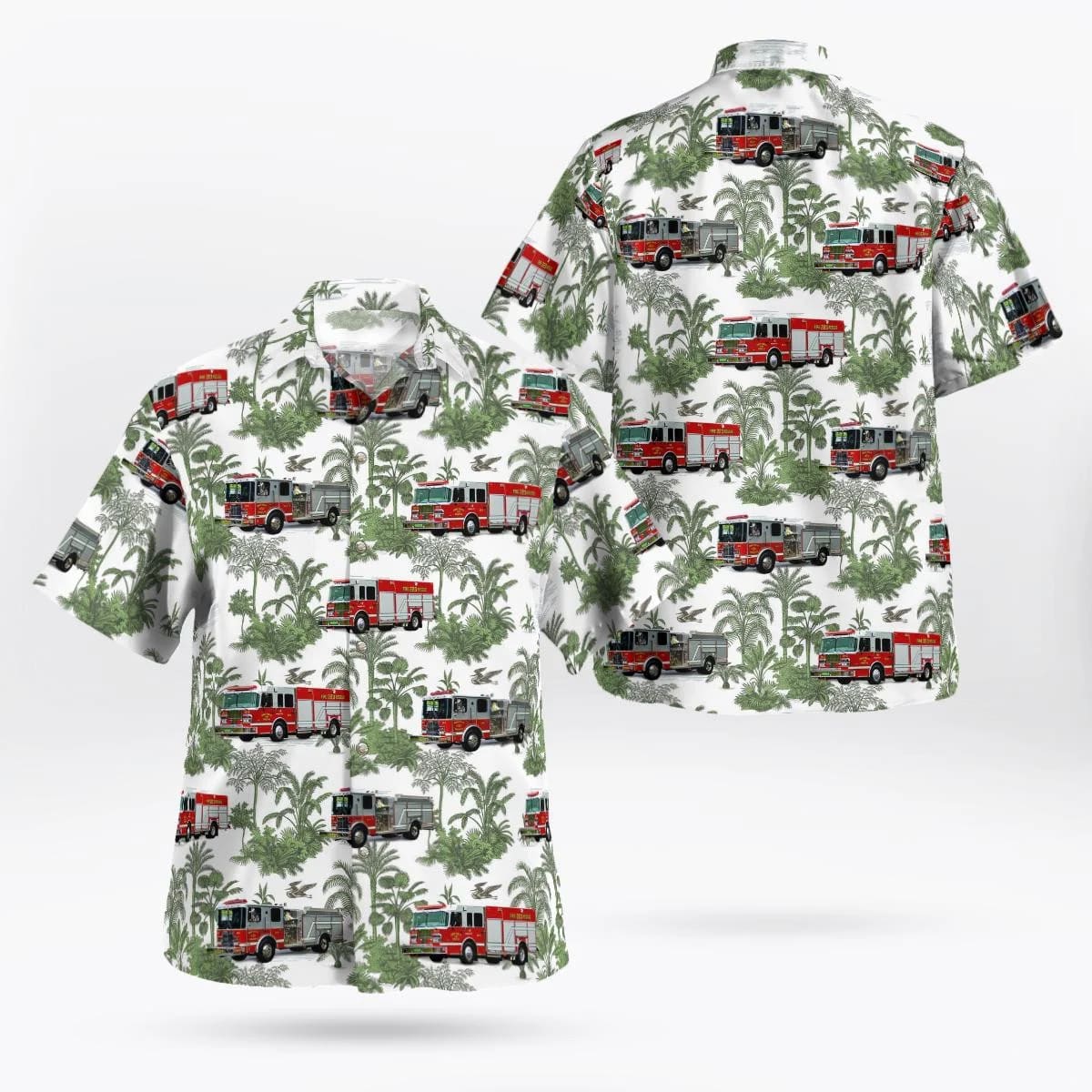 Ghent, New York, Ghent Volunteer Fire Company No. 1 Hawaiian Shirt – Gifts For Firefighters In Ghent, NY