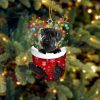 German Wirehaired Pointer In Snow Pocket Christmas Ornament – Flat Acrylic Dog Ornament