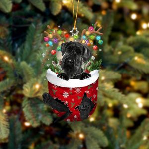 Giant Schnauzer In Snow Pocket Christmas Ornament&hellip;