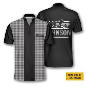 Gingham Print Bowling Personalized Names Jersey Shirt – Gift For Bowling Enthusiasts