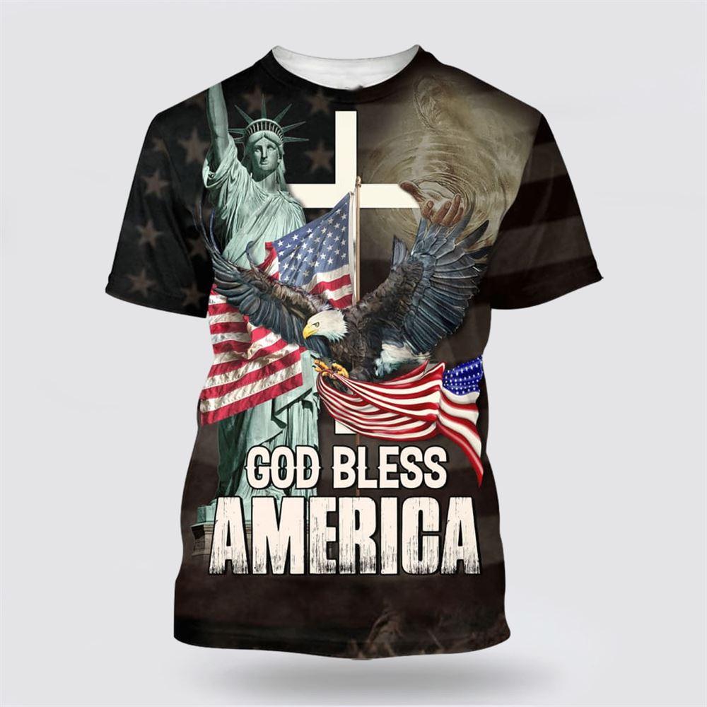 God Bless America All Over Print 3D T Shirt – Gifts For Jesus Lovers God Bless America All Over Print 3D T Shirt – Gifts For Jesus Lovers