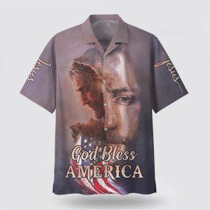 God Bless America Jesus Face Hawaiian Shirts&hellip;