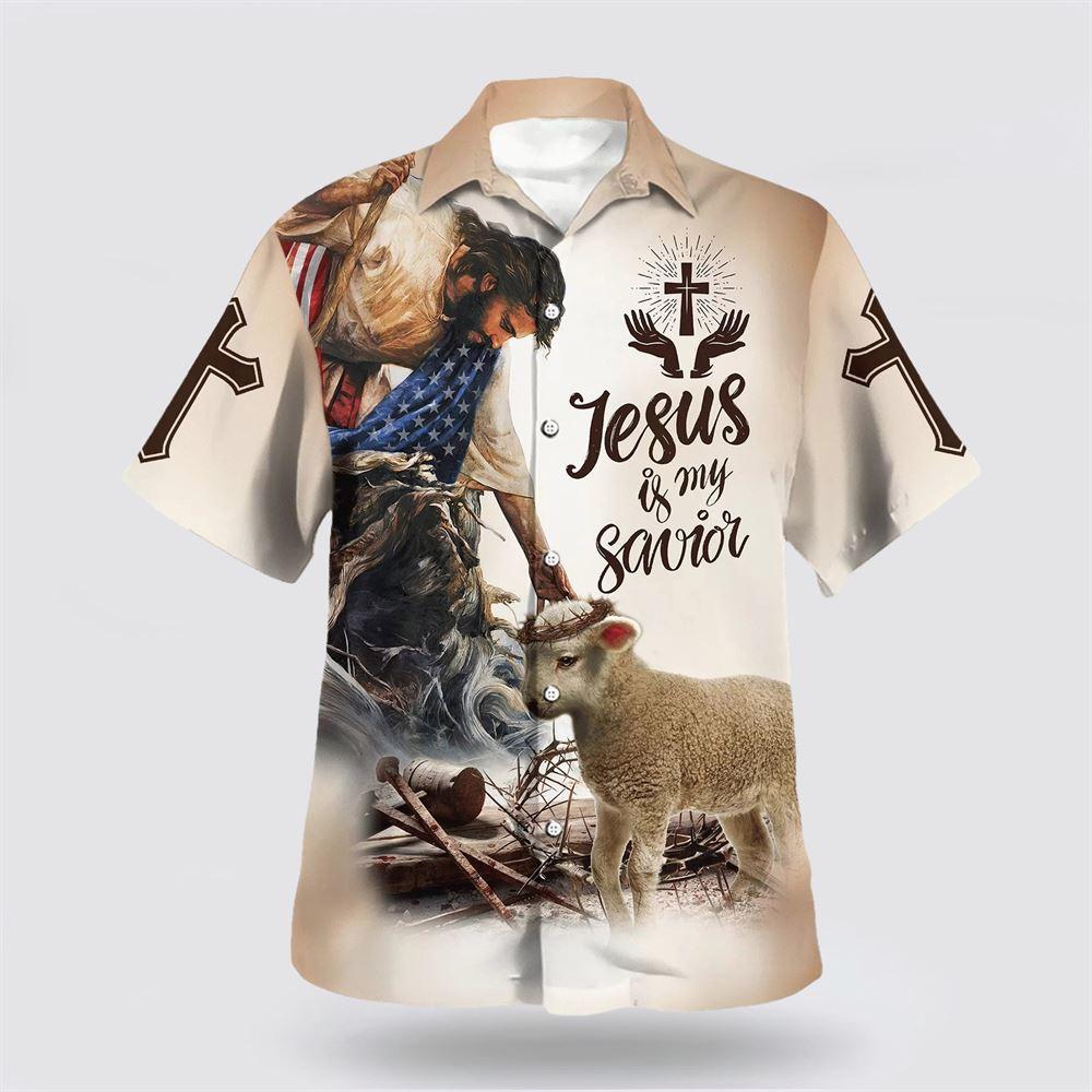 God Lamb Crown Of Thorn Jesus Is My Savior Hawaiian Shirts – Gifts For Christians