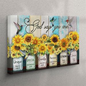 God Says You Are Hummingbird Sunflower Christian&hellip;