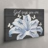 God Says You Are Sunflower Canvas Wall Art – Christian Wall Art Canvas