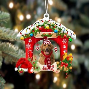 Golden Retriever Christmas House Two Sided Christmas&hellip;