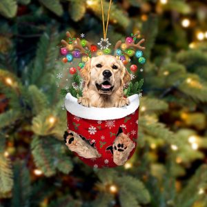 Golden Retriever In Snow Pocket Christmas Ornament&hellip;