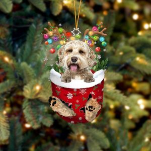 Goldendoodle In Snow Pocket Christmas Ornament –&hellip;