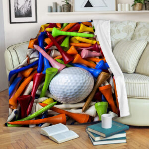 Golf Ball And Tees Fleece Throw Blanket&hellip;