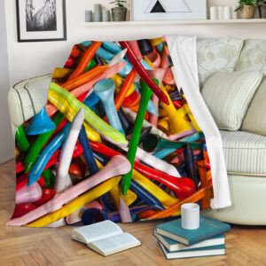 Golf Tees Color Fleece Throw Blanket –&hellip;