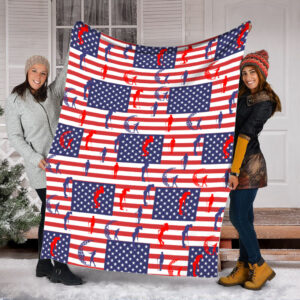 Golf Usa Flag Pattern Fleece Throw Blanket&hellip;
