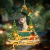 Great Dane-Green Truck Hanging Christmas Plastic Hanging Ornament – Funny Ornament