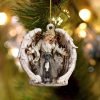 Goldendoodle-Sleep On The Moon Christmas Two Sided Christmas Plastic Hanging Ornament
