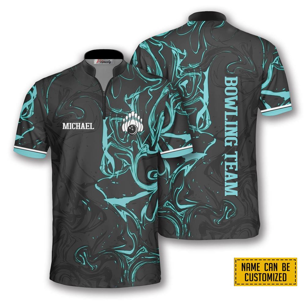 Green Smoke Bowling Personalized Names And Team Jersey Shirt – Gift For Bowling Enthusiasts