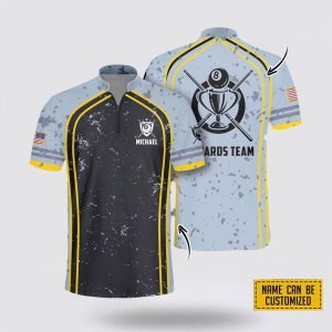 Grey Grunge Style Billiard Jersey Custom Name&hellip;