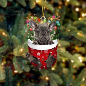 Grey French Bulldog In Snow Pocket Christmas&hellip;