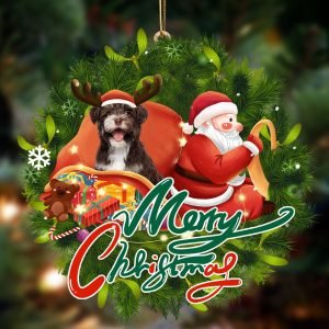 Havanese-Santa & Dog Hanging Christmas Plastic Hanging&hellip;
