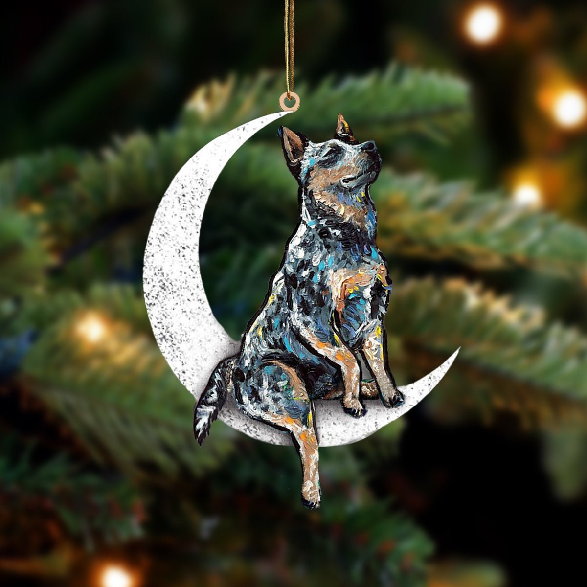 Heeler-Sit On The Moon-Two Sided Christmas Plastic Hanging Ornament – Christmas Decor Heeler-Sit On The Moon-Two Sided Christmas Plastic Hanging Ornament – Christmas Decor