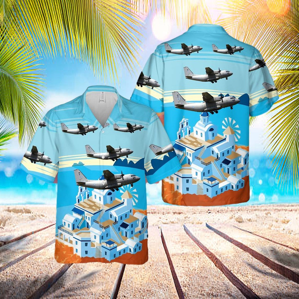 Hellenic Air Force C-27j Spartan Hawaiian Shirt – Beachwear For Men – Best Hawaiian Shirts