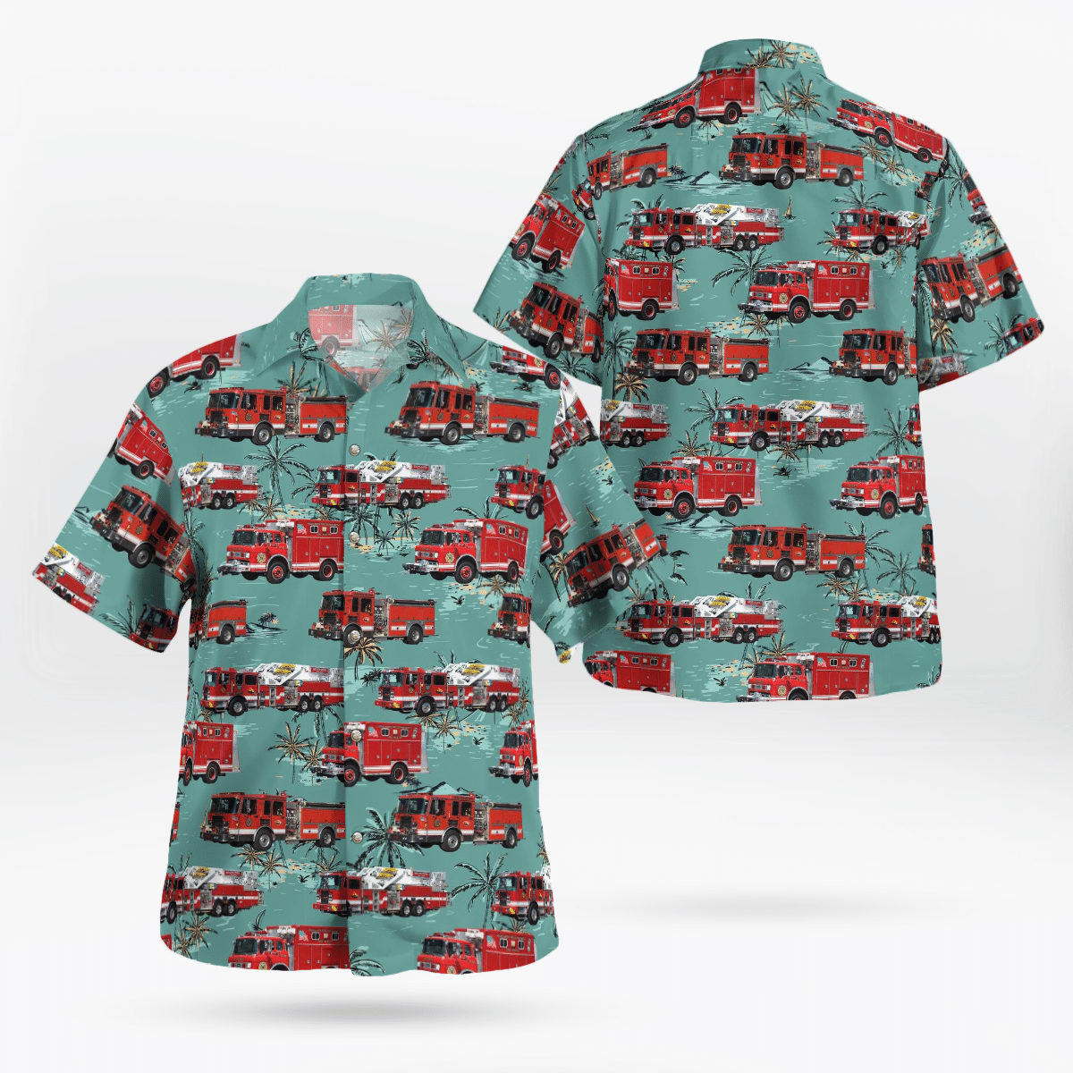 Highlands, NJ, Highlands Fire Department Station 17-1 Hawaiian Shirt – Gifts For Firefighters In Highlands, NJ