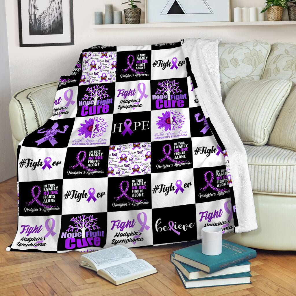 Hodgkin’s Lymphoma Pattern Caro Fleece Throw Blanket – Sherpa Fleece Blanket – Weighted Blanket To Sleep