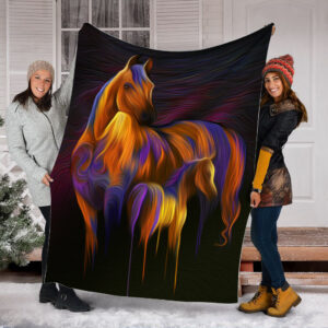 Horse Mom Unique Art Fleece Throw Blanket&hellip;