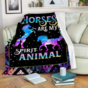 Horses Are My Spirit Animal Fleece Throw&hellip;