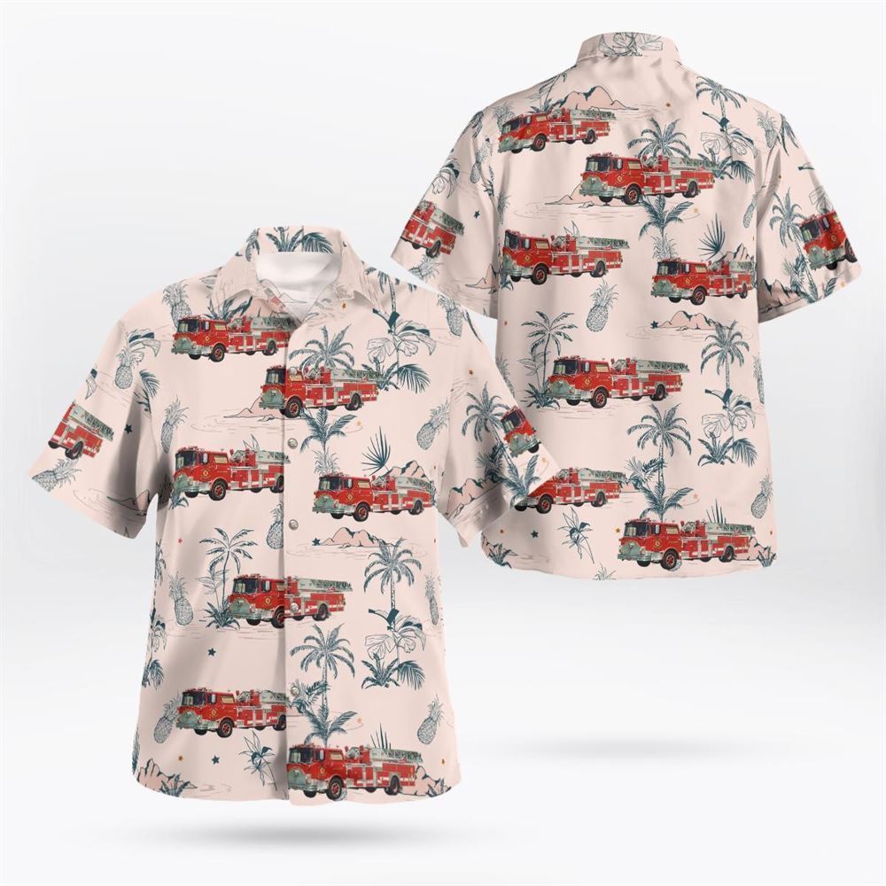 Hudson, NY, City of Hudson Fire Department Hawaiian Shirt – Gifts For Firefighters In Hudson, NY