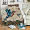 Hummingbird Heart Vintage Mandala Fleece Throw Blanket – Throw Blankets For Couch – Best Blanket For All Seasons