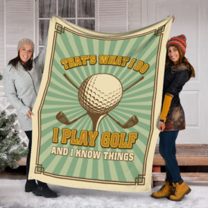I Play Golf Fleece Throw Blanket –&hellip;
